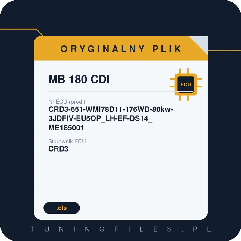 Oryginalny plik MB 180 CDI CRD3-651-WMI78D11-176WD-80kw-3JDFIV-EU5OP_LH-EF-DS14_ME185001