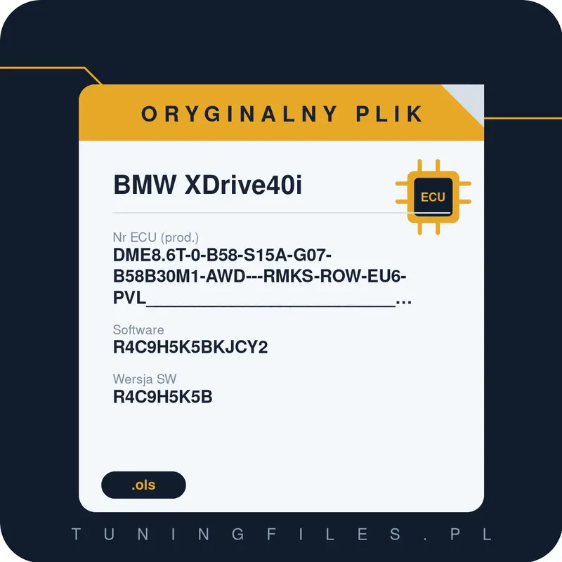 Oryginalny plik BMW XDrive40i DME8.6T-0-B58-S15A-G07-B58B30M1-AWD---RMKS-ROW-EU6-PVL______________________________________________#R4C9H5K5BKJCY2 R4C9H5K5BKJCY2 R4C9H5K5B