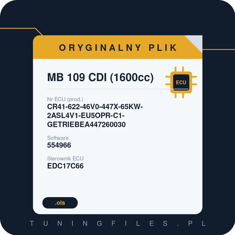 Oryginalny plik MB 109 CDI (1600cc) CR41-622-46V0-447X-65KW-2ASL4V1-EU5OPR-C1-GETRIEBEA447260030 554966