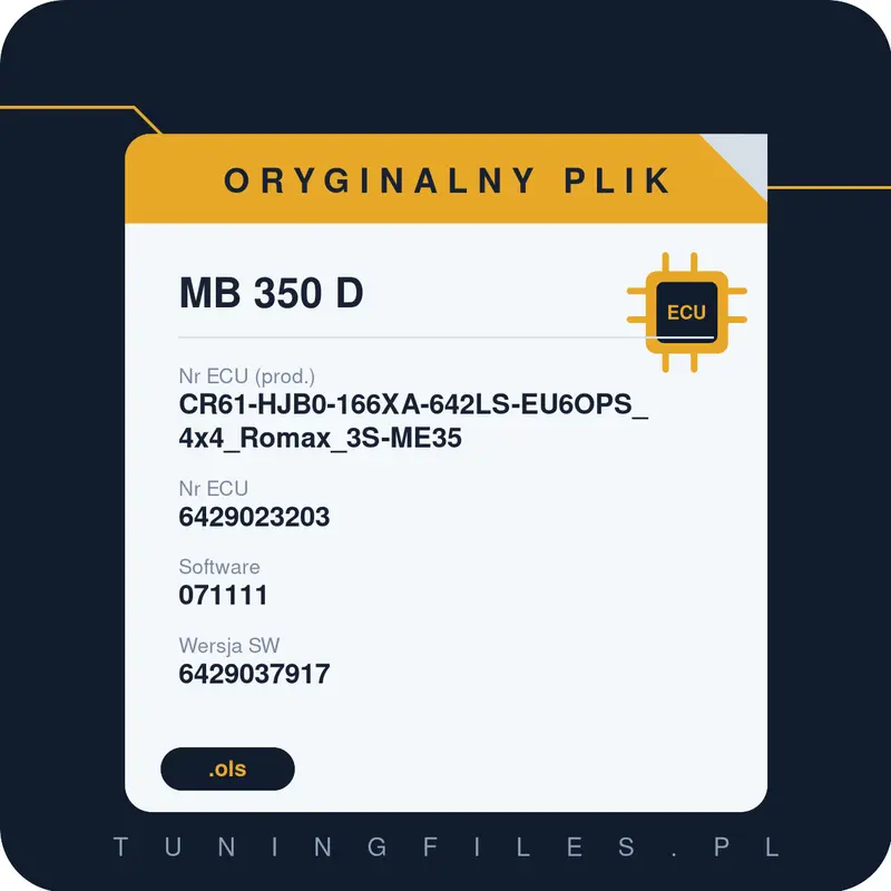 Oryginalny plik MB 350 D CR61-HJB0-166XA-642LS-EU6OPS_4x4_Romax_3S-ME35 6429023203 071111 6429037917