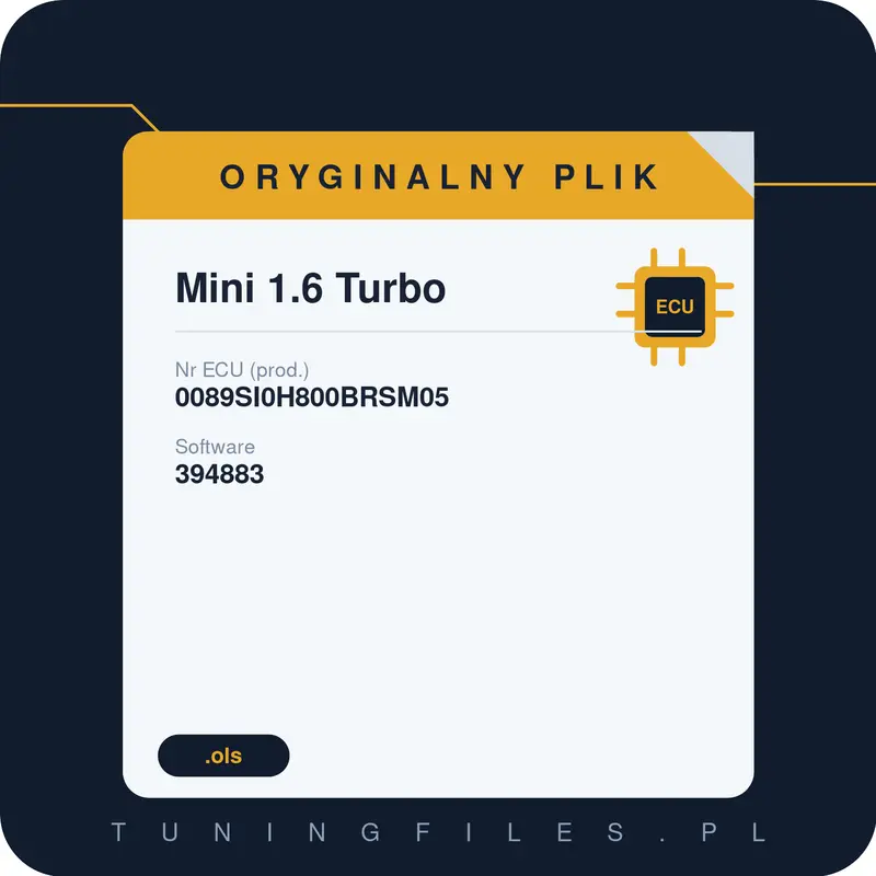 Oryginalny plik Mini 1.6 Turbo 0089SI0H800BRSM05 394883