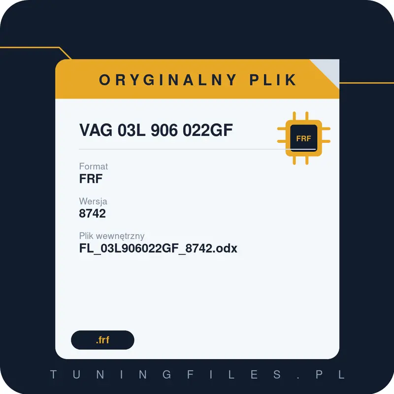 Oryginalny Plik FRF 03L 906 022GF 8742