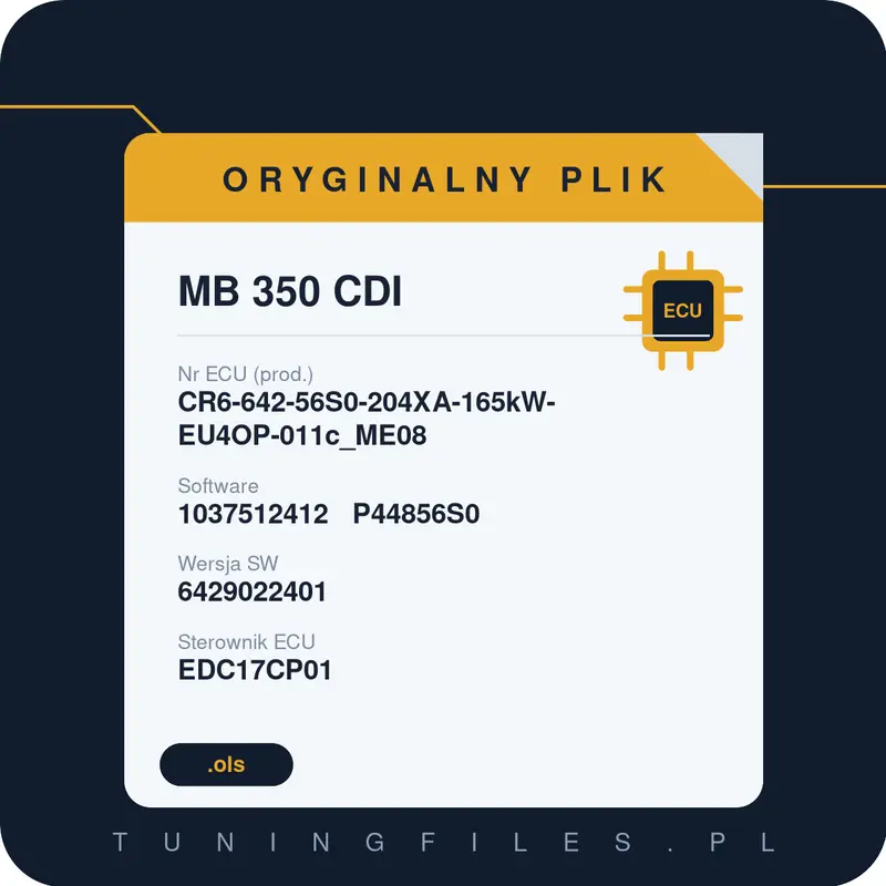 Oryginalny plik MB 350 CDI CR6-642-56S0-204XA-165kW-EU4OP-011c_ME08 1037512412 P44856S0 6429022401