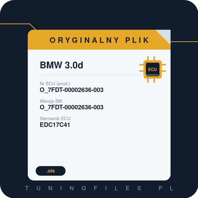 Oryginalny plik BMW 3.0d O_7FDT-00002636-003 O_7FDT-00002636-003