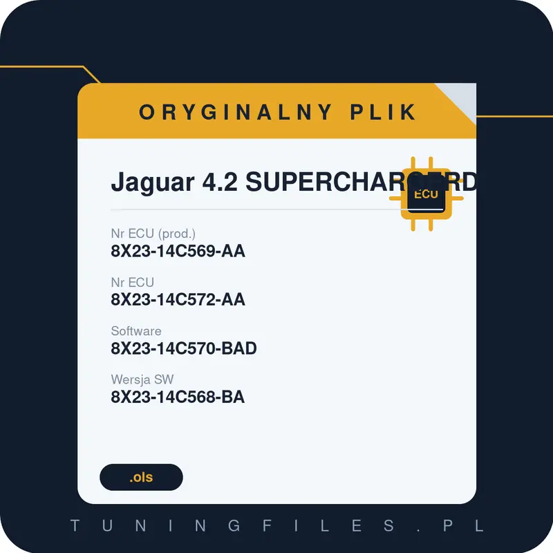 Oryginalny plik Jaguar 4.2 SUPERCHARGERD 8X23-14C569-AA 8X23-14C572-AA 8X23-14C570-BAD 8X23-14C568-BA