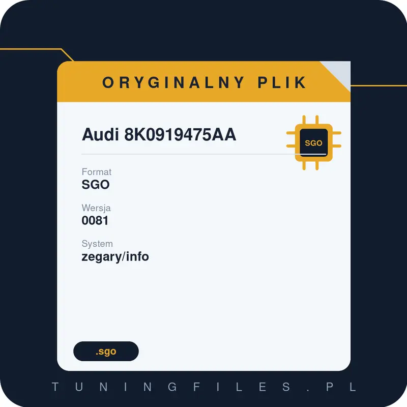 Oryginalny Plik SGO Audi 8K0919475AA 0081