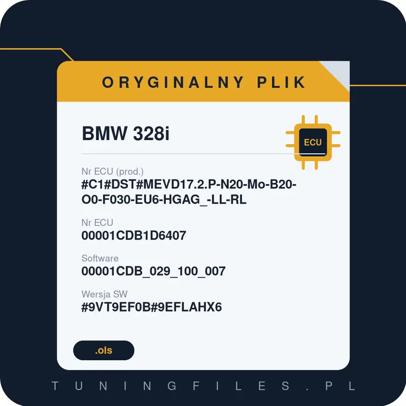 Oryginalny plik BMW 328i #C1#DST#MEVD17.2.P-N20-Mo-B20-O0-F030-EU6-HGAG_-LL-RL 00001CDB1D6407 00001CDB_029_100_007 #9VT9EF0B#9EFLAHX6