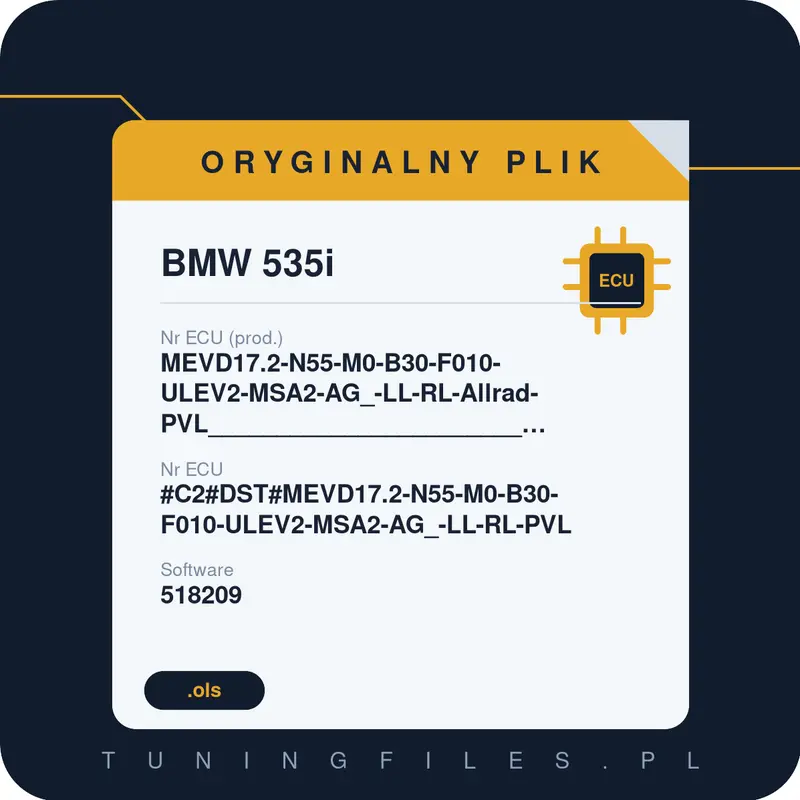 Oryginalny plik BMW 535i MEVD17.2-N55-M0-B30-F010-ULEV2-MSA2-AG_-LL-RL-Allrad-PVL_______________________#75B98D0B#98DVIFX4 _ #C2#DST#MEVD17.2-N55-M0-B30-F010-ULEV2-MSA2-AG_-LL-RL-PVL 518209 75B98D0B