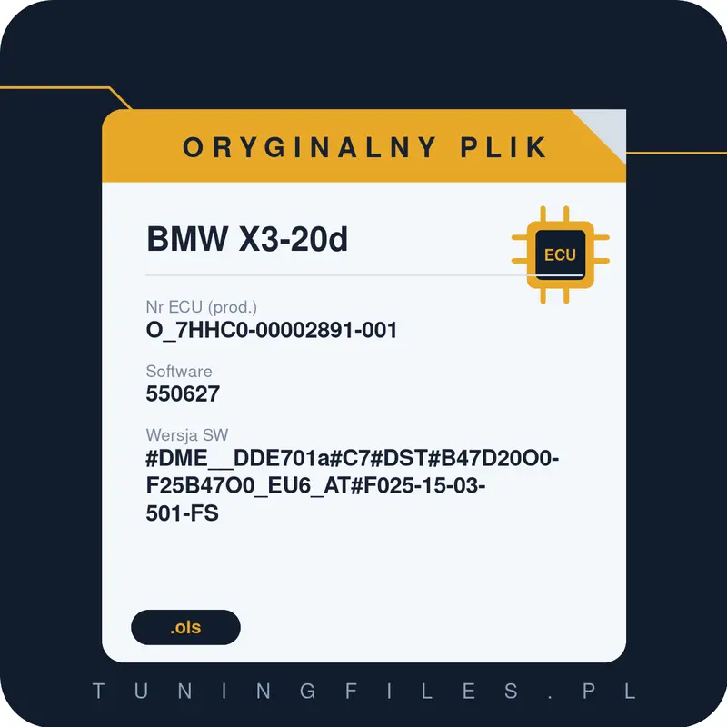 Oryginalny plik BMW X3-20d O_7HHC0-00002891-001 550627 #DME__DDE701a#C7#DST#B47D20O0-F25B47O0_EU6_AT#F025-15-03-501-FS