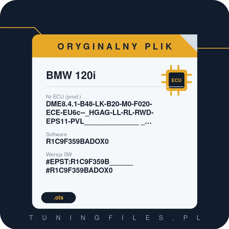 Oryginalny plik BMW 120i DME8.4.1-B48-LK-B20-M0-F020-ECE-EU6c--_HGAG-LL-RL-RWD-EPS11-PVL______________ _#EPST:R1C9F359B______#R1C9F359BADOX0 R1C9F359BADOX0 #EPST:R1C9F359B______#R1C9F359BADOX0