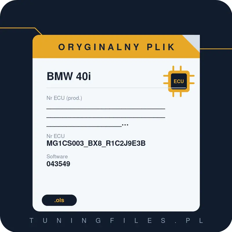 Oryginalny plik BMW 40i _______________________________________________________________________________#EPST:R1C9J9E3B______#____________________________________ MG1CS003_BX8_R1C2J9E3B 043549 R1C9J9E3B