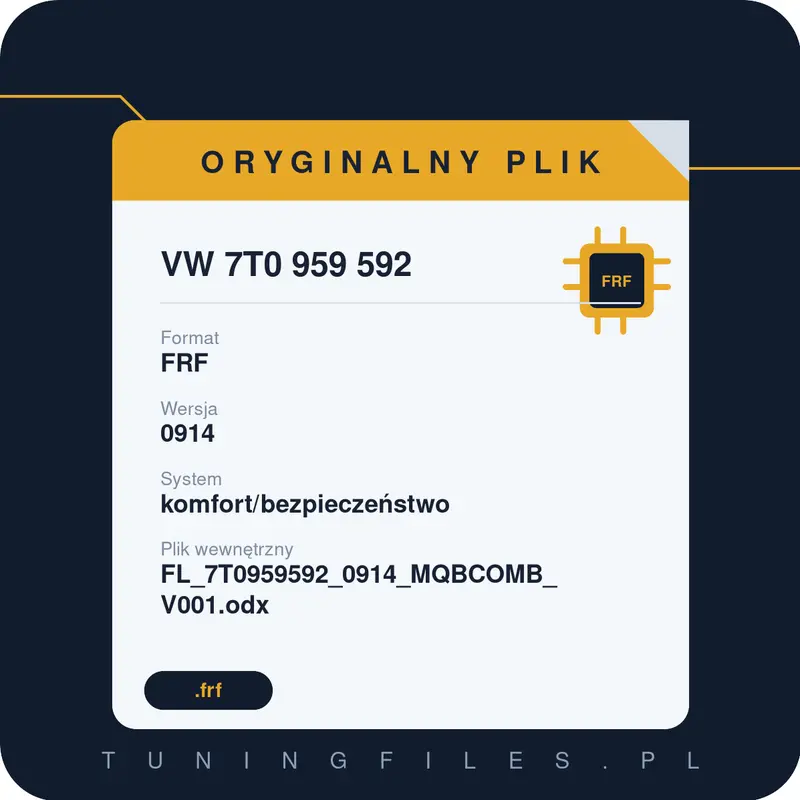 Oryginalny Plik FRF VW 7T0 959 592 0914
