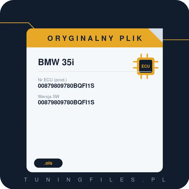 Oryginalny plik BMW 35i 00879809780BQFI1S 00879809780BQFI1S