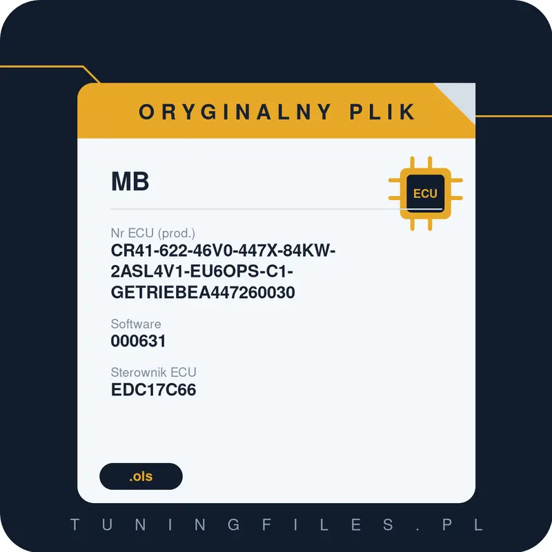 Oryginalny plik MB CR41-622-46V0-447X-84KW-2ASL4V1-EU6OPS-C1-GETRIEBEA447260030 000631