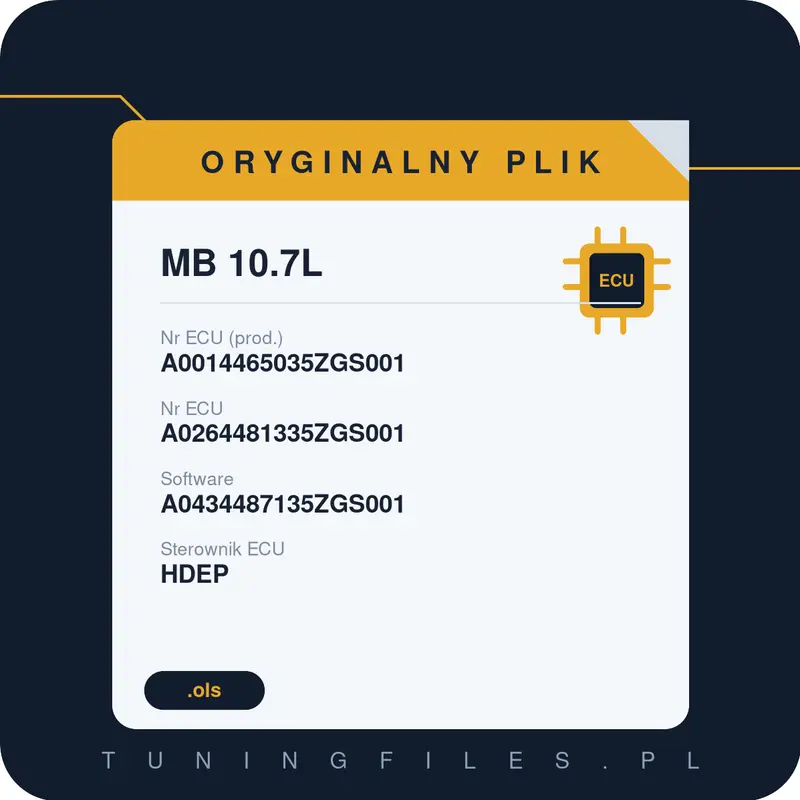 Oryginalny plik MB 10.7L A0014465035ZGS001 A0264481335ZGS001 A0434487135ZGS001