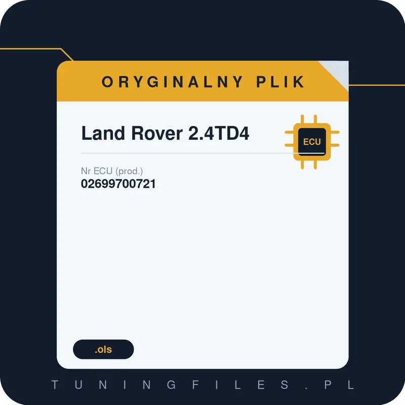 Oryginalny plik Land Rover 2.4TD4 02699700721
