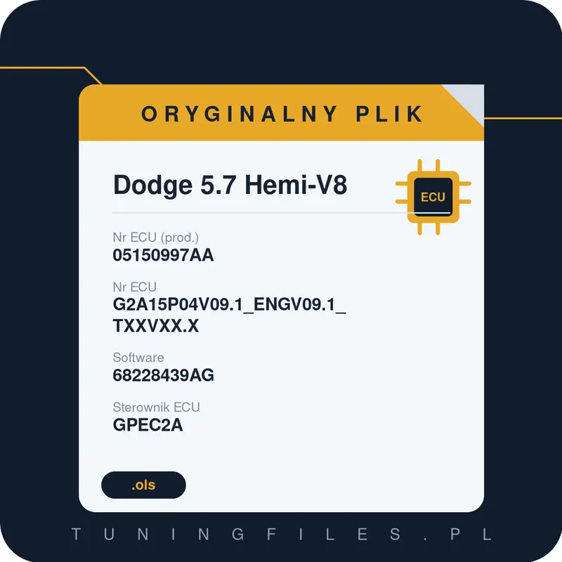 Oryginalny plik Dodge 5.7 Hemi-V8 05150997AA G2A15P04V09.1_ENGV09.1_TXXVXX.X 68228439AG