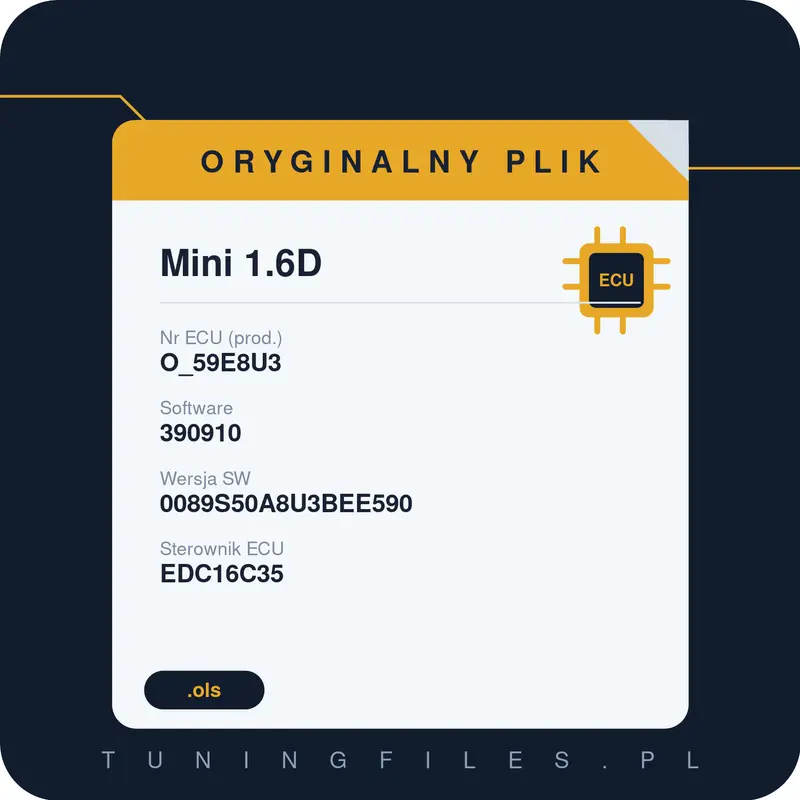 Oryginalny plik Mini 1.6D O_59E8U3 390910 0089S50A8U3BEE590