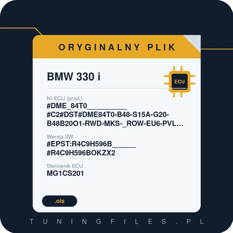 Oryginalny plik BMW 330 i #DME_84T0__________#C2#DST#DME84T0-B48-S15A-G20-B48B20O1-RWD-MKS-_ROW-EU6-PVL_____________________________ #EPST:R4C9H596B______#R4C9H596BOKZX2