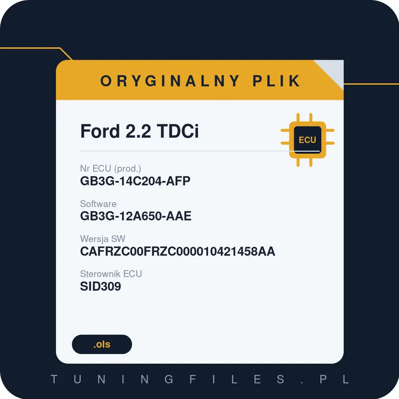 Oryginalny plik Ford 2.2 TDCi GB3G-14C204-AFP GB3G-12A650-AAE CAFRZC00FRZC000010421458AA