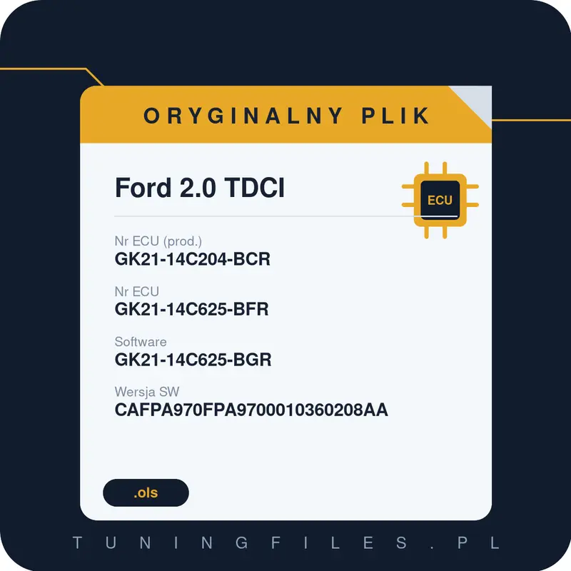 Oryginalny plik Ford 2.0 TDCI GK21-14C204-BCR GK21-14C625-BFR GK21-14C625-BGR CAFPA970FPA9700010360208AA