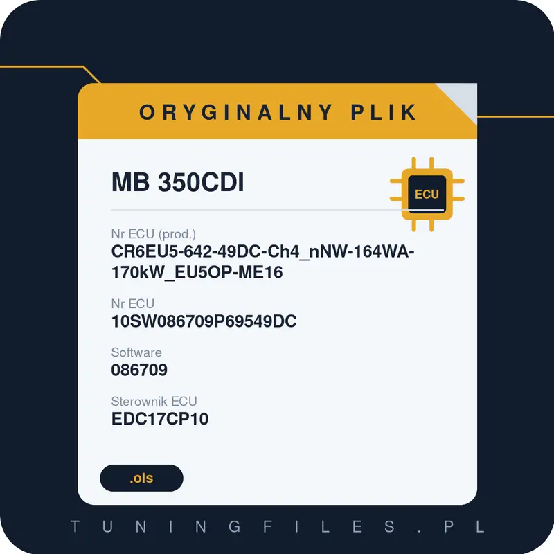 Oryginalny plik MB 350CDI CR6EU5-642-49DC-Ch4_nNW-164WA-170kW_EU5OP-ME16 10SW086709P69549DC 086709