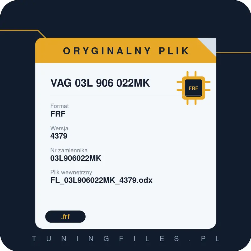Oryginalny Plik FRF 03L 906 022MK 4379
