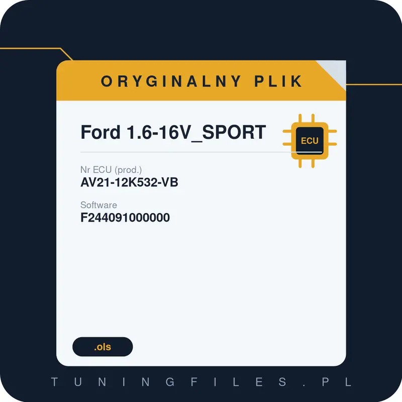 Oryginalny plik Ford 1.6-16V_SPORT AV21-12K532-VB F244091000000