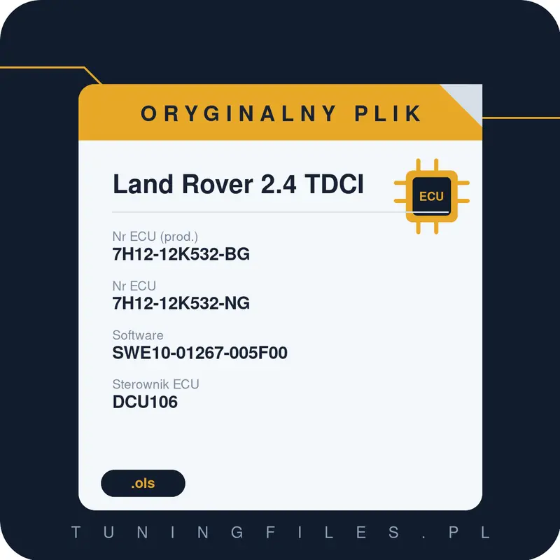 Oryginalny plik Land Rover 2.4 TDCI 7H12-12K532-BG 7H12-12K532-NG SWE10-01267-005F00
