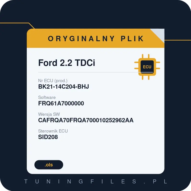Oryginalny plik Ford 2.2 TDCi BK21-14C204-BHJ FRQ61A7000000 CAFRQA70FRQA700010252962AA