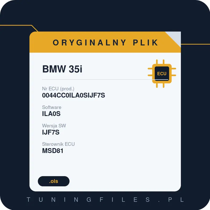 Oryginalny plik BMW 35i 0044CC0ILA0SIJF7S ILA0S IJF7S