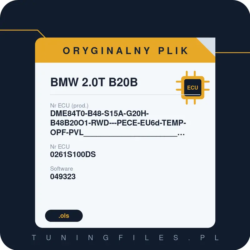 Oryginalny plik BMW 2.0T B20B DME84T0-B48-S15A-G20H-B48B20O1-RWD---PECE-EU6d-TEMP-OPF-PVL________________________________________#R4C9J797BQCCW1 _ 0261S100DS 049323 R4C9J797B