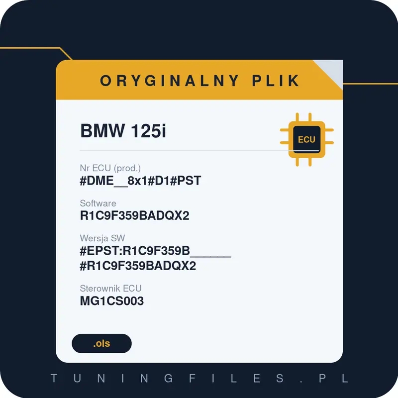 Oryginalny plik BMW 125i #DME__8x1#D1#PST R1C9F359BADQX2 #EPST:R1C9F359B______#R1C9F359BADQX2