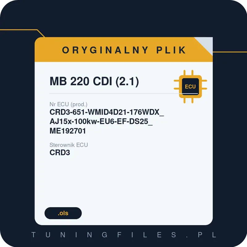 Oryginalny plik MB 220 CDI (2.1) CRD3-651-WMID4D21-176WDX_AJ15x-100kw-EU6-EF-DS25_ME192701