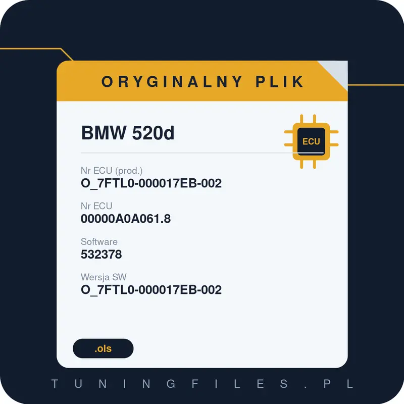Oryginalny plik BMW 520d O_7FTL0-000017EB-002 00000A0A061.8 532378 O_7FTL0-000017EB-002