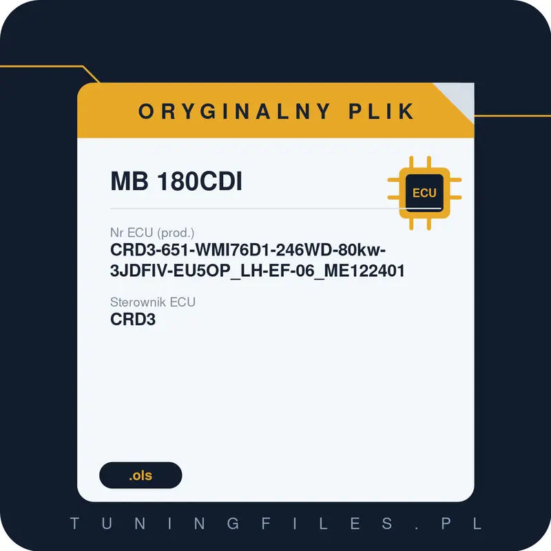 Oryginalny plik MB 180CDI CRD3-651-WMI76D1-246WD-80kw-3JDFIV-EU5OP_LH-EF-06_ME122401