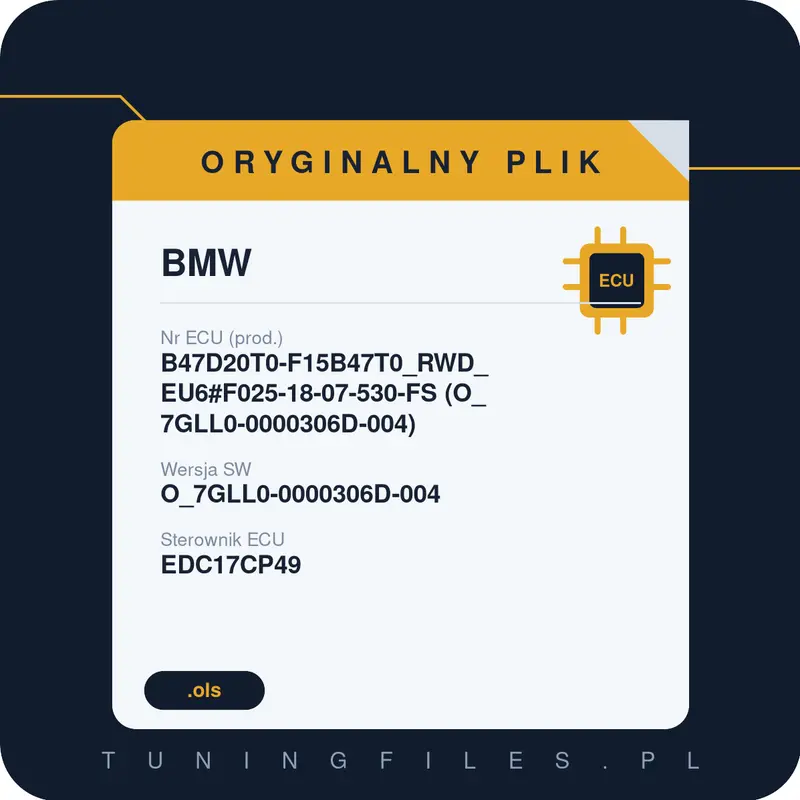 Oryginalny plik BMW B47D20T0-F15B47T0_RWD_EU6#F025-18-07-530-FS (O_7GLL0-0000306D-004) O_7GLL0-0000306D-004