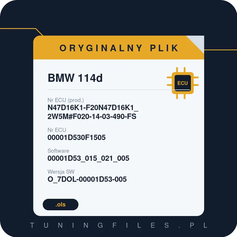 Oryginalny plik BMW 114d N47D16K1-F20N47D16K1_2W5M#F020-14-03-490-FS 00001D530F1505 00001D53_015_021_005 O_7DOL-00001D53-005