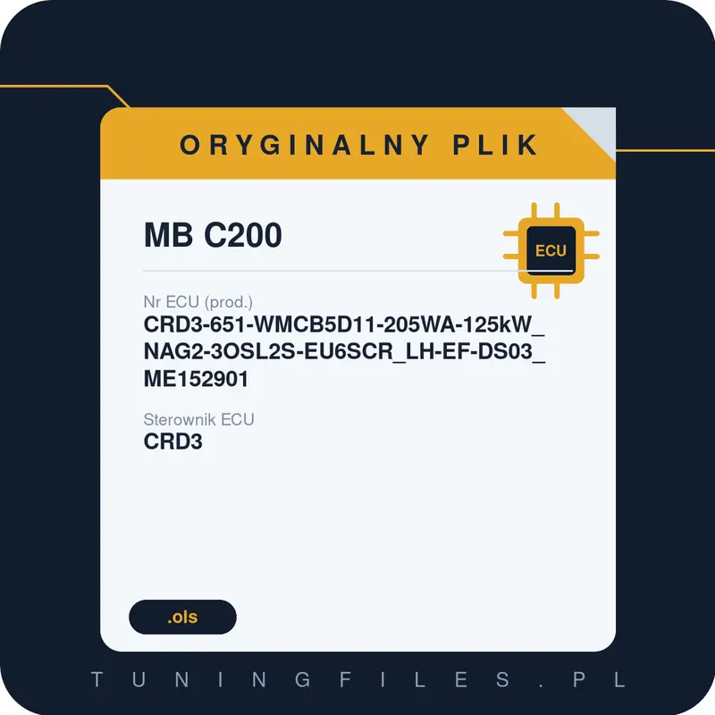 Oryginalny plik MB C200 CRD3-651-WMCB5D11-205WA-125kW_NAG2-3OSL2S-EU6SCR_LH-EF-DS03_ME152901
