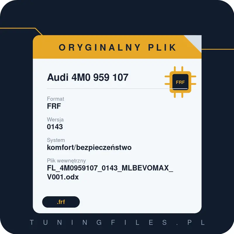 Oryginalny Plik FRF Audi 4M0 959 107 0143
