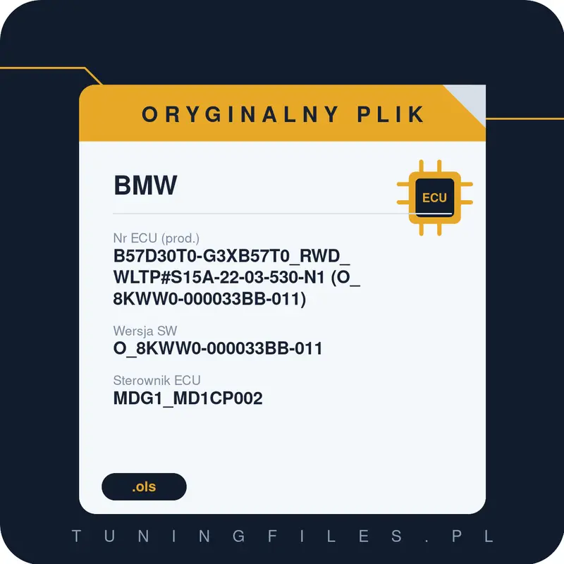 Oryginalny plik BMW B57D30T0-G3XB57T0_RWD_WLTP#S15A-22-03-530-N1 (O_8KWW0-000033BB-011) O_8KWW0-000033BB-011