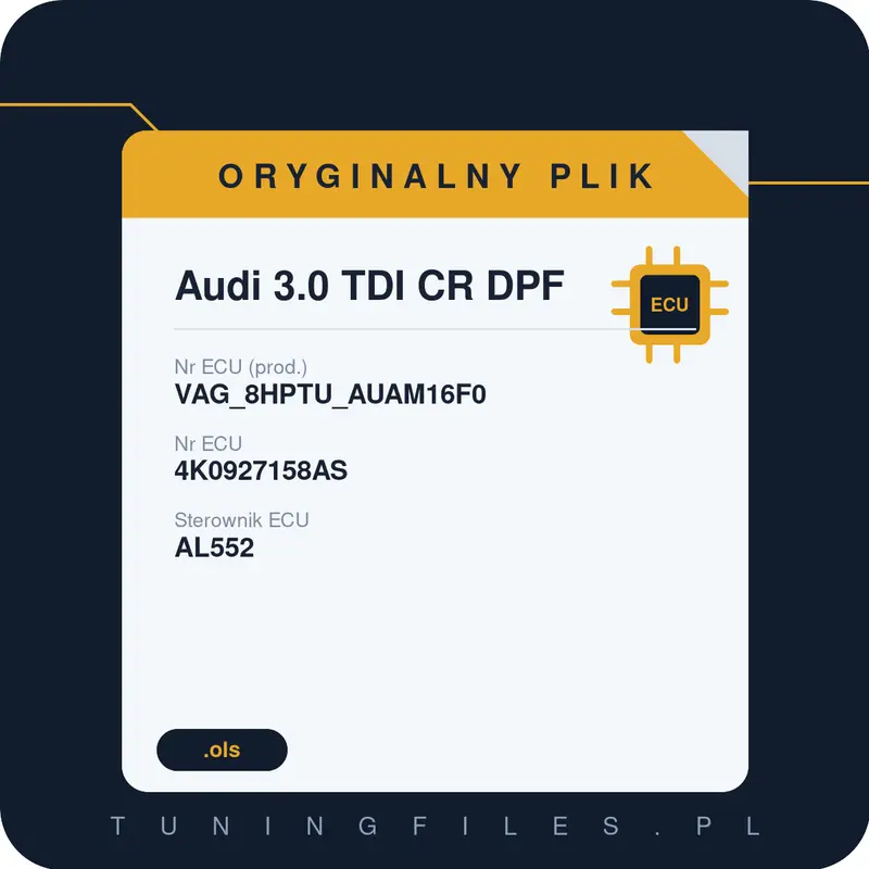 Oryginalny plik Audi 3.0 TDI CR DPF VAG_8HPTU_AUAM16F0 4K0927158AS