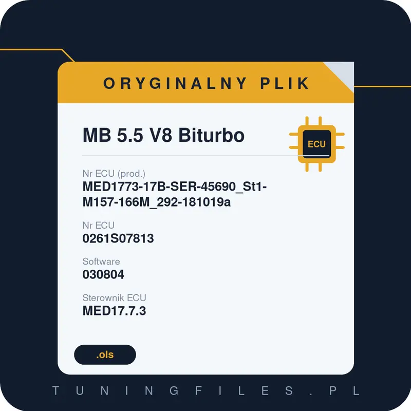 Oryginalny plik MB 5.5 V8 Biturbo MED1773-17B-SER-45690_St1-M157-166M_292-181019a 0261S07813 030804