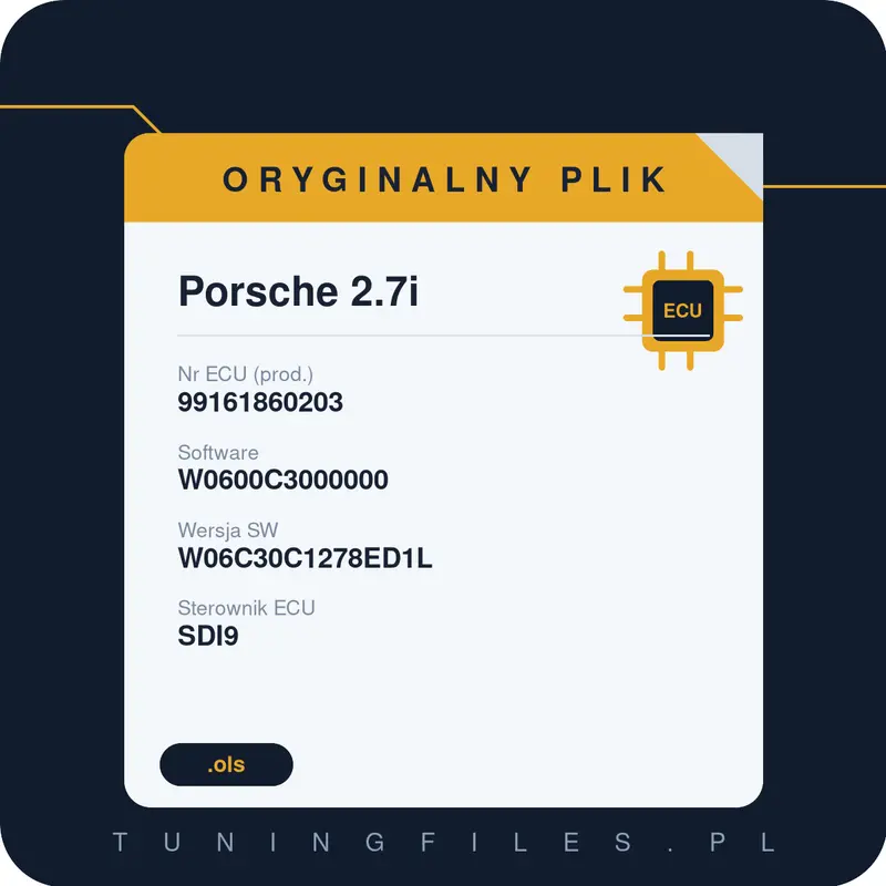 Oryginalny plik Porsche 2.7i 99161860203 W0600C3000000 W06C30C1278ED1L