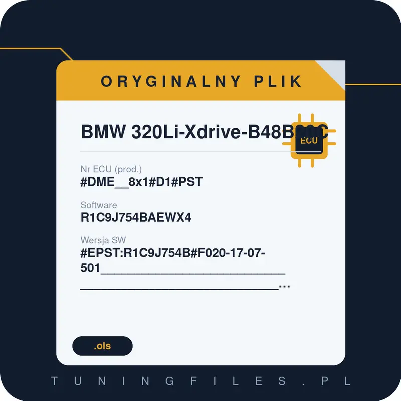 Oryginalny plik BMW 320Li-Xdrive-B48B20C #DME__8x1#D1#PST R1C9J754BAEWX4 #EPST:R1C9J754B#F020-17-07-501______________________________________________________________________________________________________________________________________________________