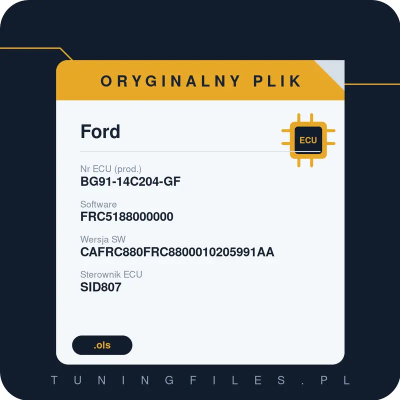 Oryginalny plik Ford BG91-14C204-GF FRC5188000000 CAFRC880FRC8800010205991AA