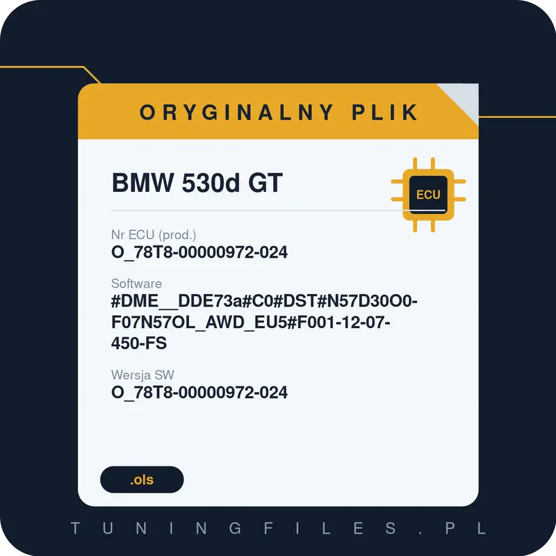 Oryginalny plik BMW 530d GT O_78T8-00000972-024 #DME__DDE73a#C0#DST#N57D30O0-F07N57OL_AWD_EU5#F001-12-07-450-FS O_78T8-00000972-024