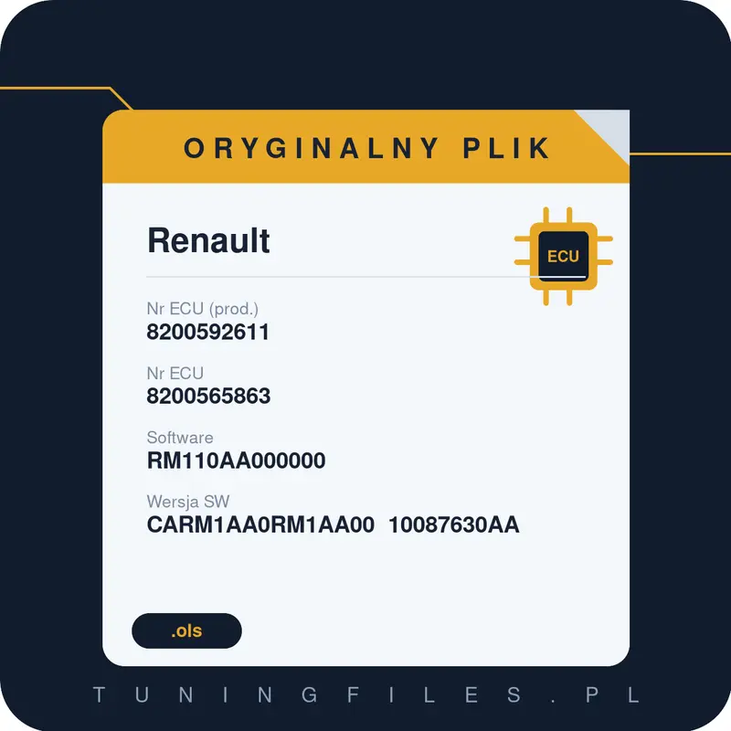 Oryginalny plik Renault 8200592611 8200565863 RM110AA000000 CARM1AA0RM1AA00 10087630AA