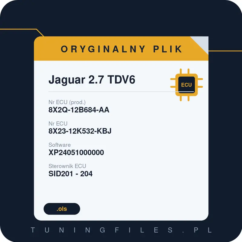 Oryginalny plik Jaguar 2.7 TDV6 8X2Q-12B684-AA 8X23-12K532-KBJ XP24051000000