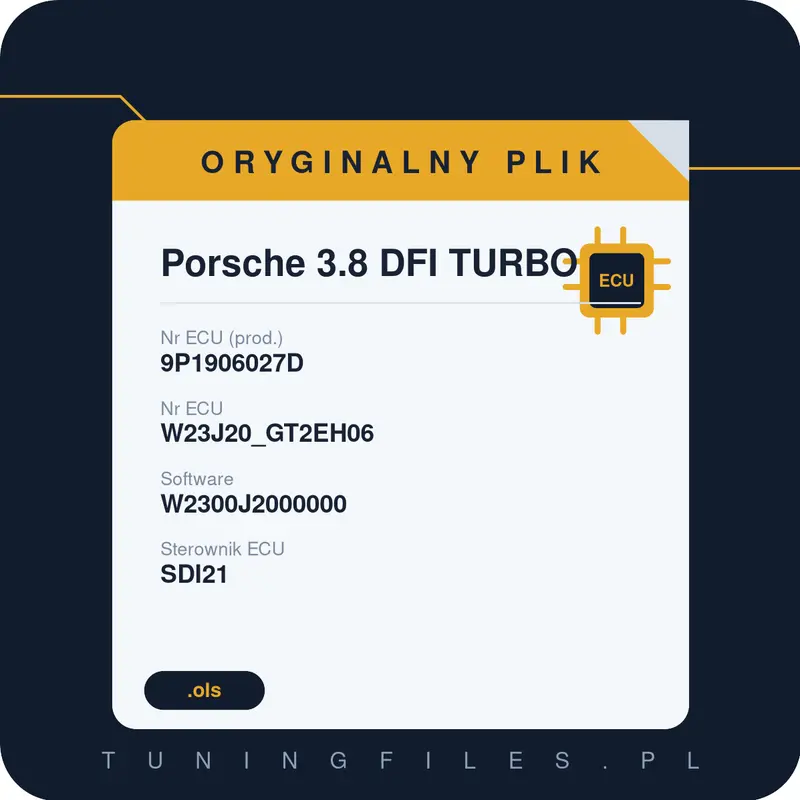 Oryginalny plik Porsche 3.8 DFI TURBO 9P1906027D W23J20_GT2EH06 W2300J2000000